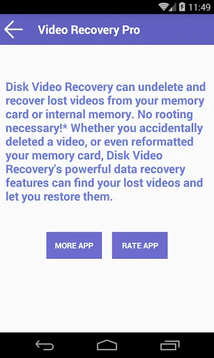 Tangkapan layar Disk Video Recovery
