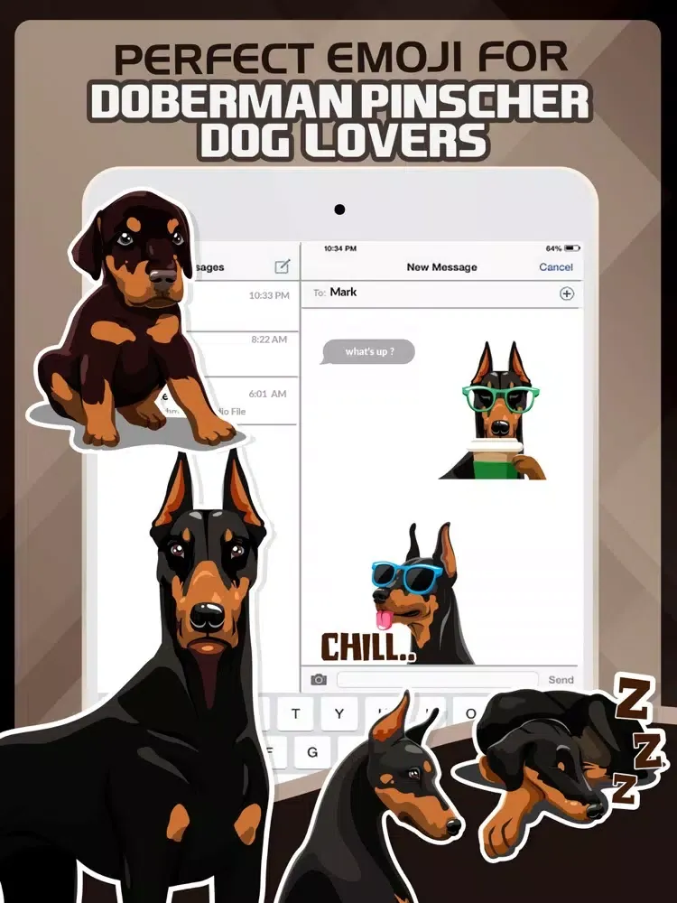 Скриншоты Doberman Pinscher Dog Emoji iPad 