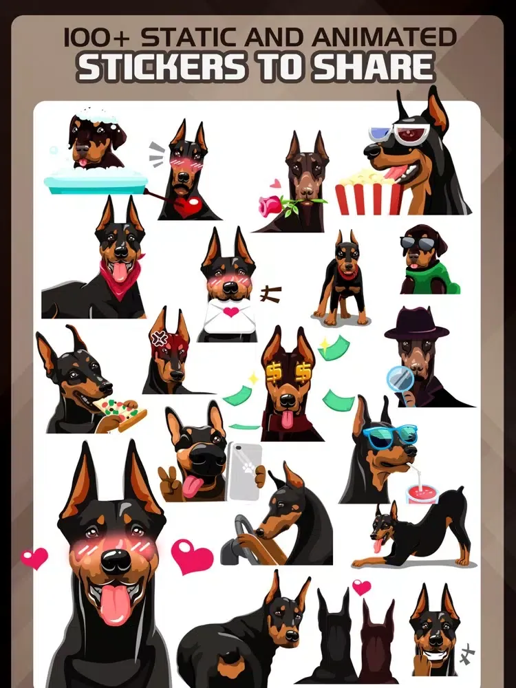 Скриншоты Doberman Pinscher Dog Emoji iPad 