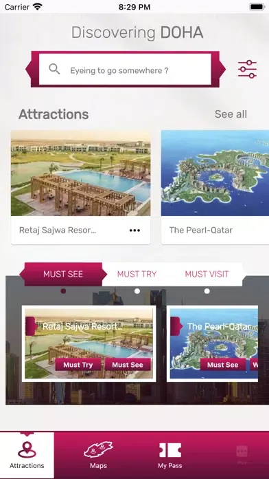 Tangkapan layar Doha Pass