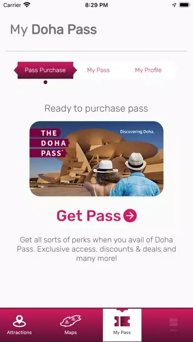 Tangkapan layar Doha Pass