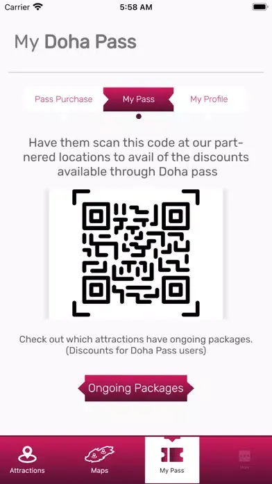 Tangkapan layar Doha Pass