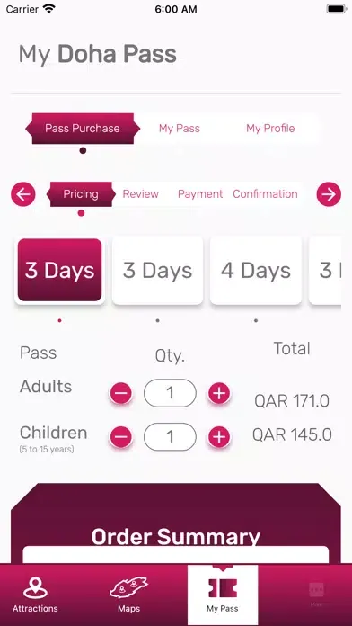 Tangkapan layar Doha Pass