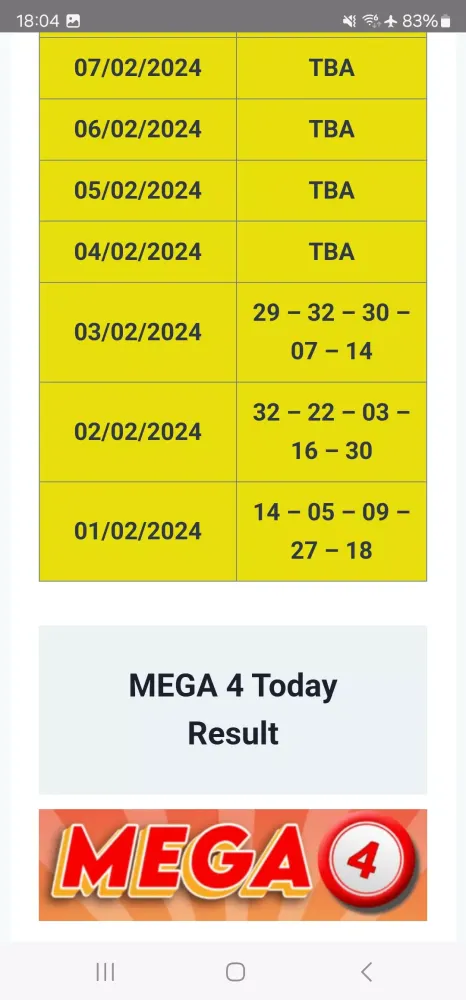 Dream Draw Results Screenshots