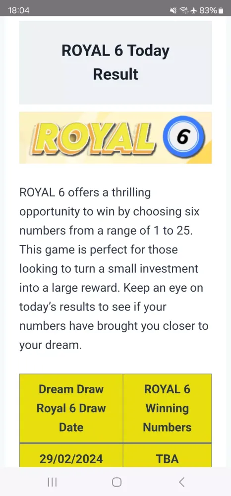 Dream Draw Results Screenshots