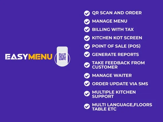 Easy Menu QR iPad  Screenshots