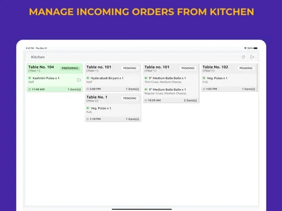 Easy Menu QR iPad  Screenshots