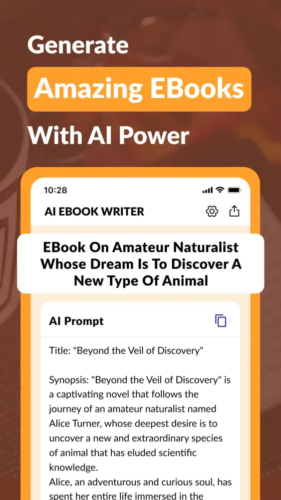 Capturas de tela do AI Ebook Writer - Write a Book