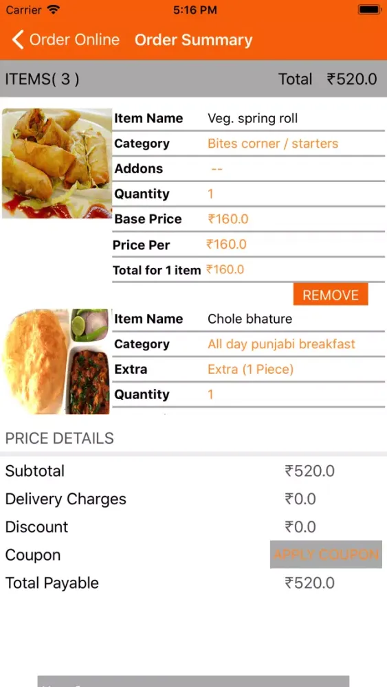 Punjabi Laziz - Online Order Screenshots
