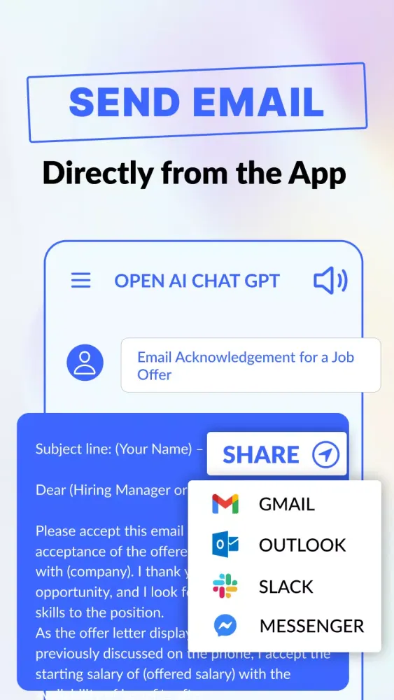 Tangkapan skrin AI Email Writer