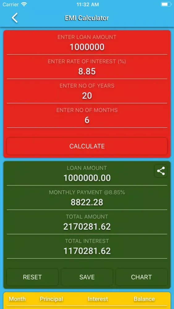 EMI Calc App स्क्रीनशॉट