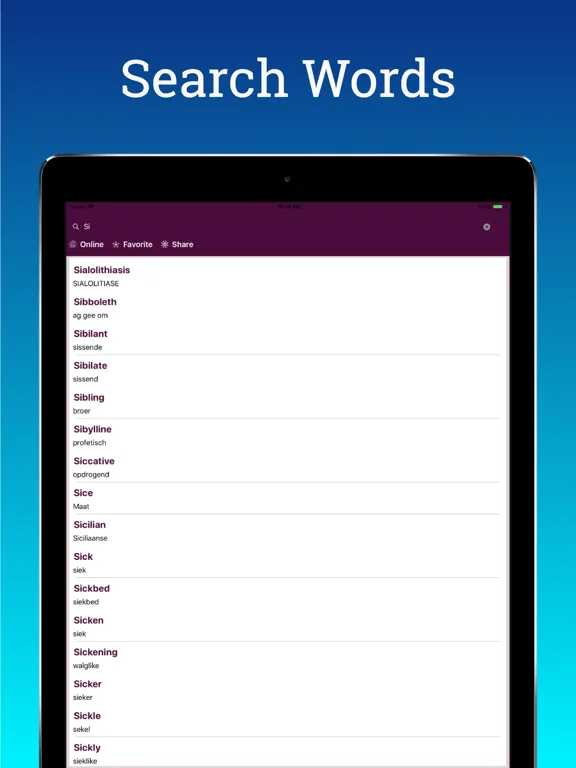 English Afrikaans Translator iPad 应用截图