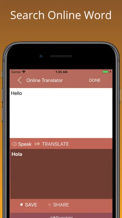 Ảnh chụp màn hình của English to Espanol Translator
