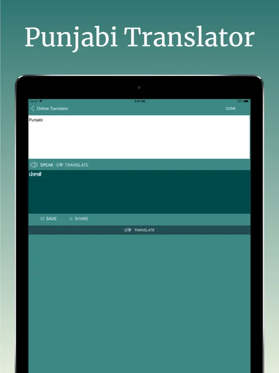 English to Punjabi Translator iPad 应用截图
