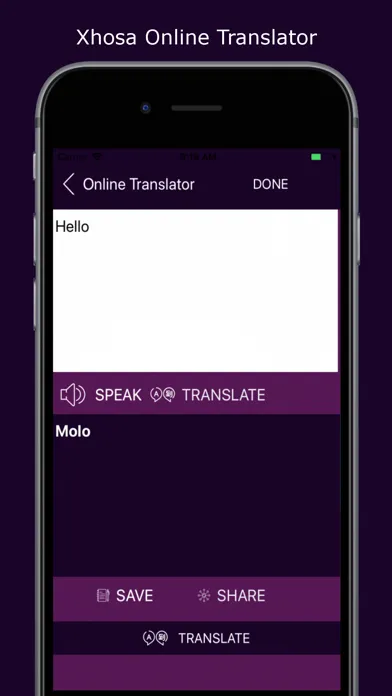 Capturas de pantalla de English to Xhosa Translator