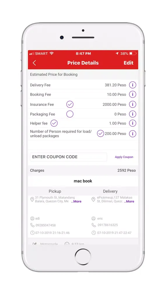 Capturas de pantalla de ePickMeUp Logistics Carrier