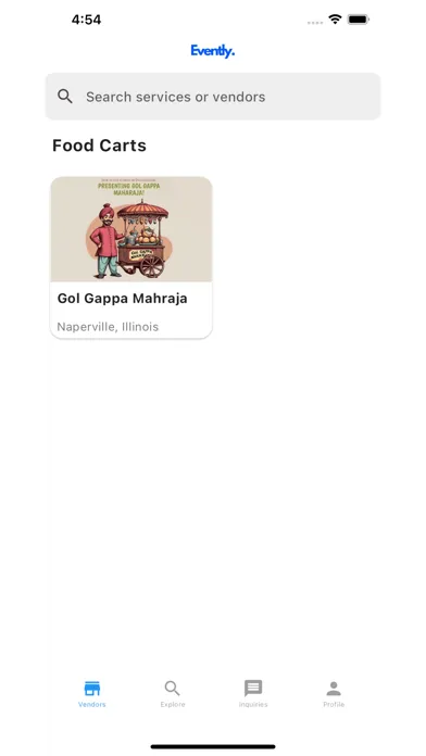 Tangkapan layar Evently - Vendor Marketplace