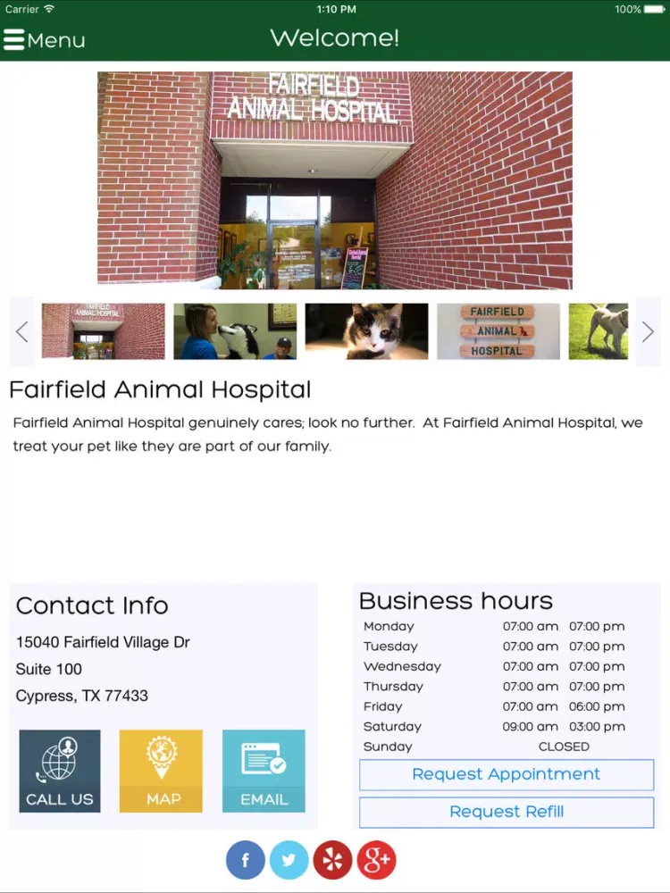 Скриншоты Fairfield Animal Hospital iPad 