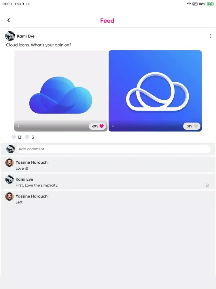Скриншоты Feedny: Social Poll & Opinion iPad 