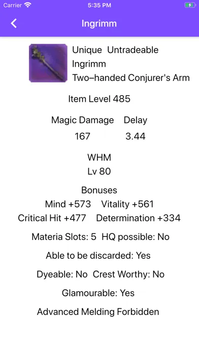 Captures d'écran de FFXIV Gear Calculator