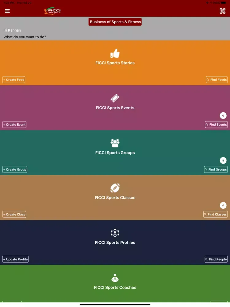 FICCI Sports and Fitness iPad 應用截圖