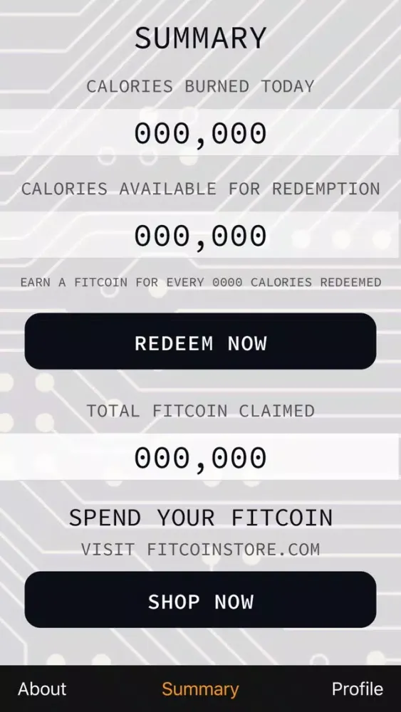 The Fitcoin سکرین شاٹس