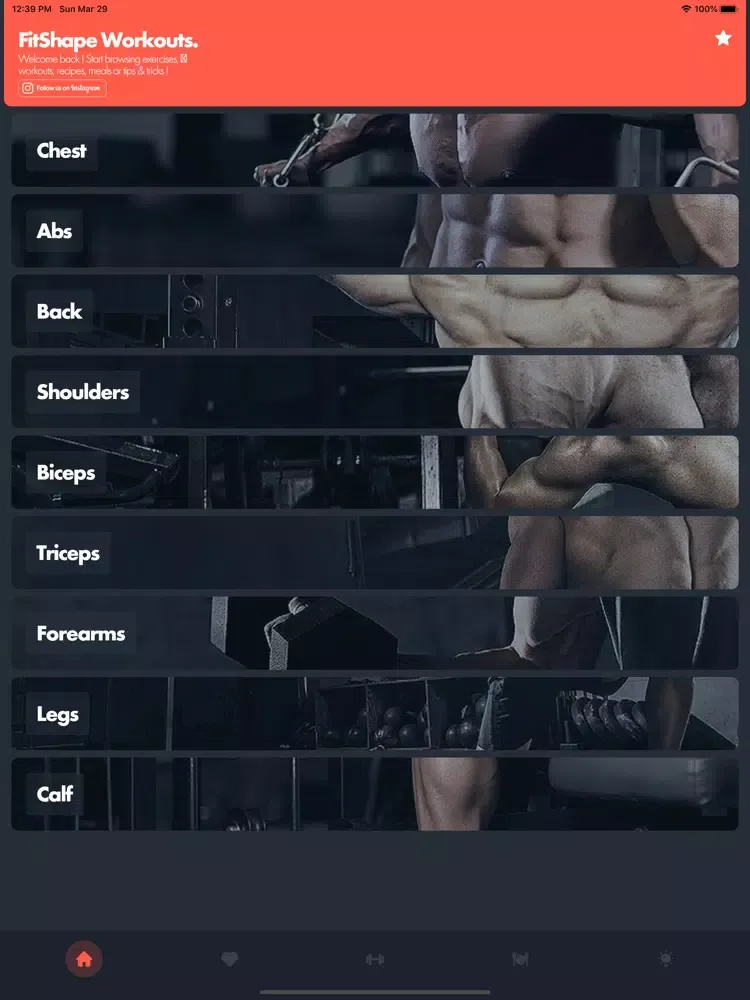Tangkapan skrin FitShape Workouts iPad 