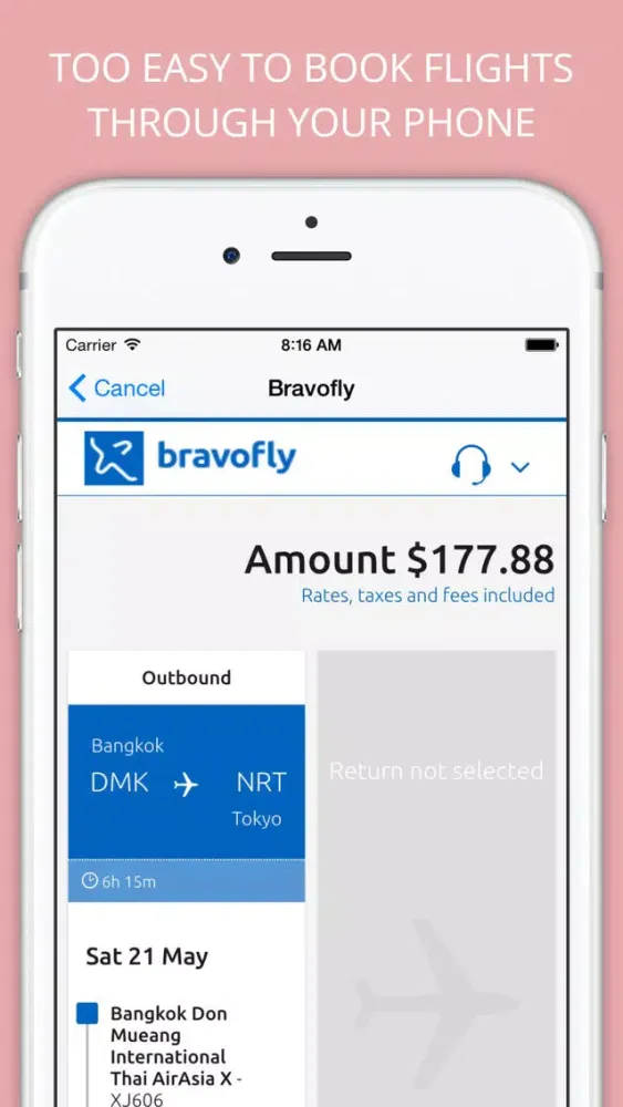Zrzuty ekranu Fly Asia - Cheap Flight Booking
