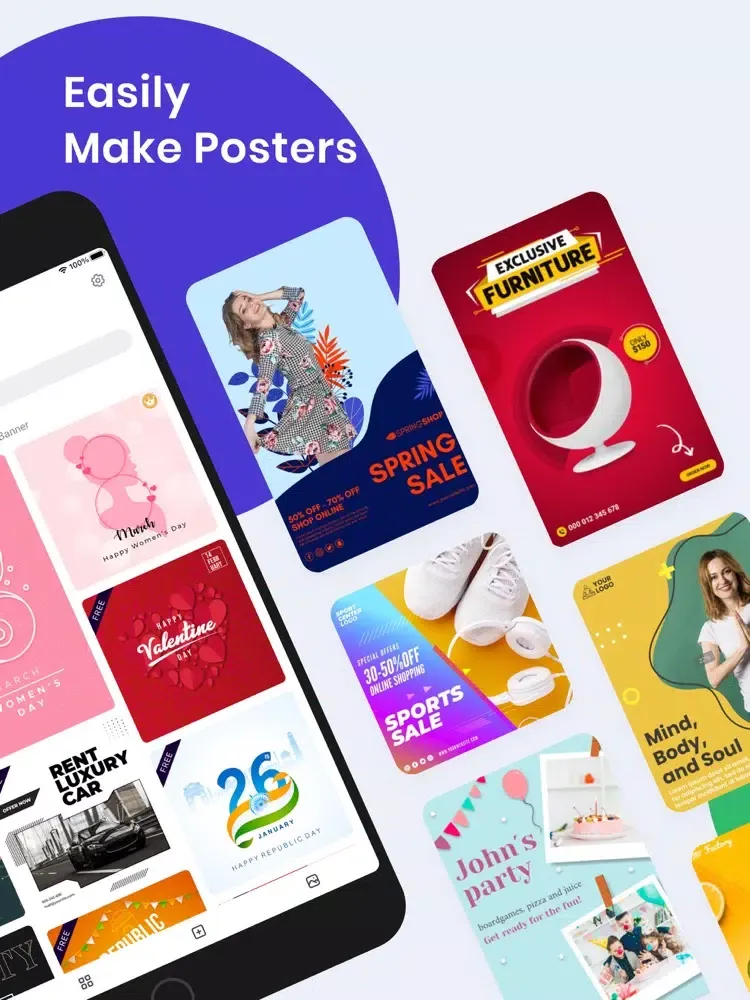 Flyer maker - poster designer! iPad  Ekran Görüntüleri