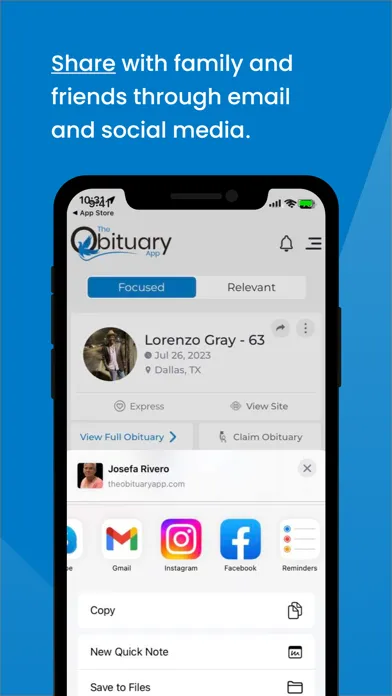 Скриншоты The Obituary App