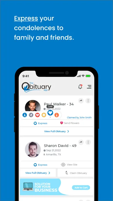 Скриншоты The Obituary App