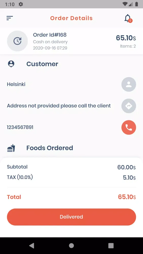 Food App Screenshots