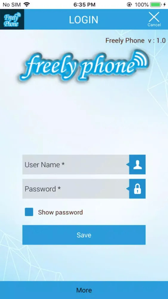 FreelyPhone. 스크린샷