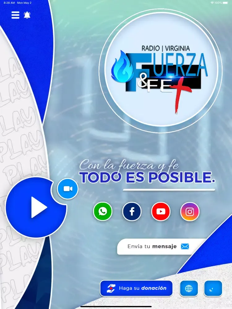 Radio Fuerza y Fe Virginia iPad 应用截图