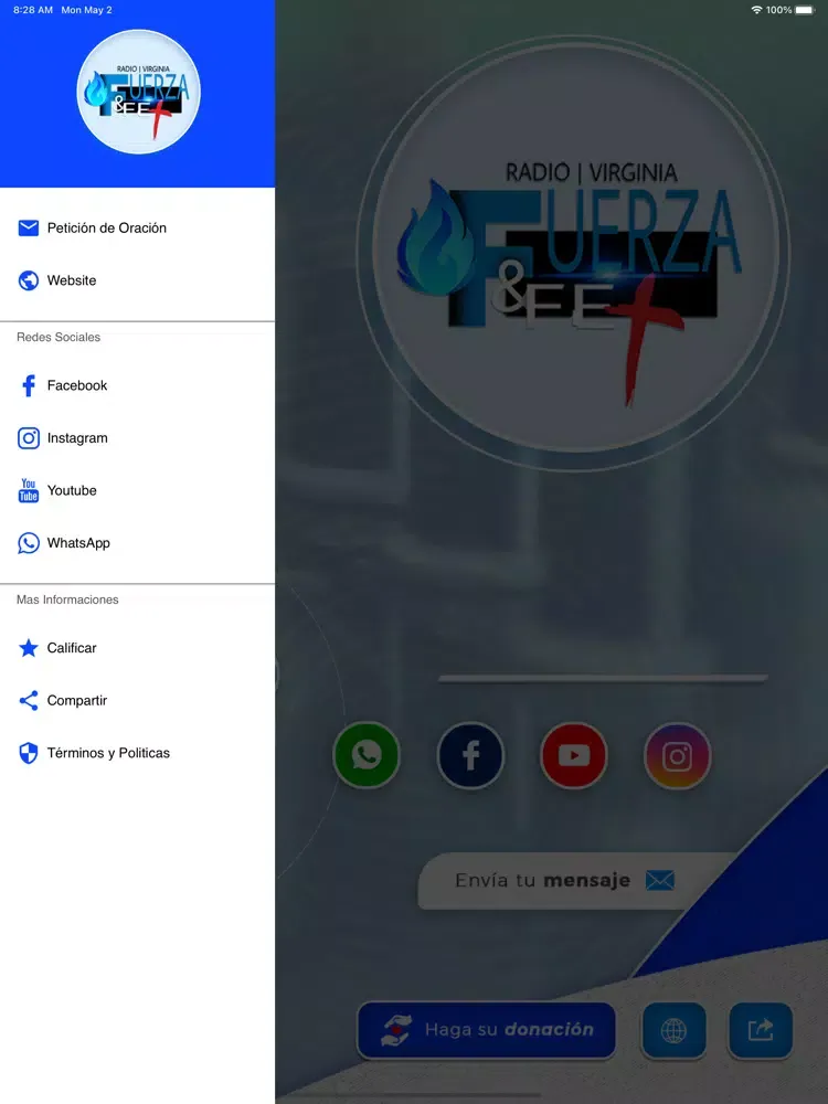 Radio Fuerza y Fe Virginia iPad 应用截图