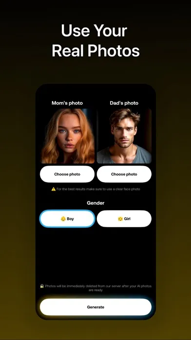 Capturas de tela do Future Baby: AI Baby Generator