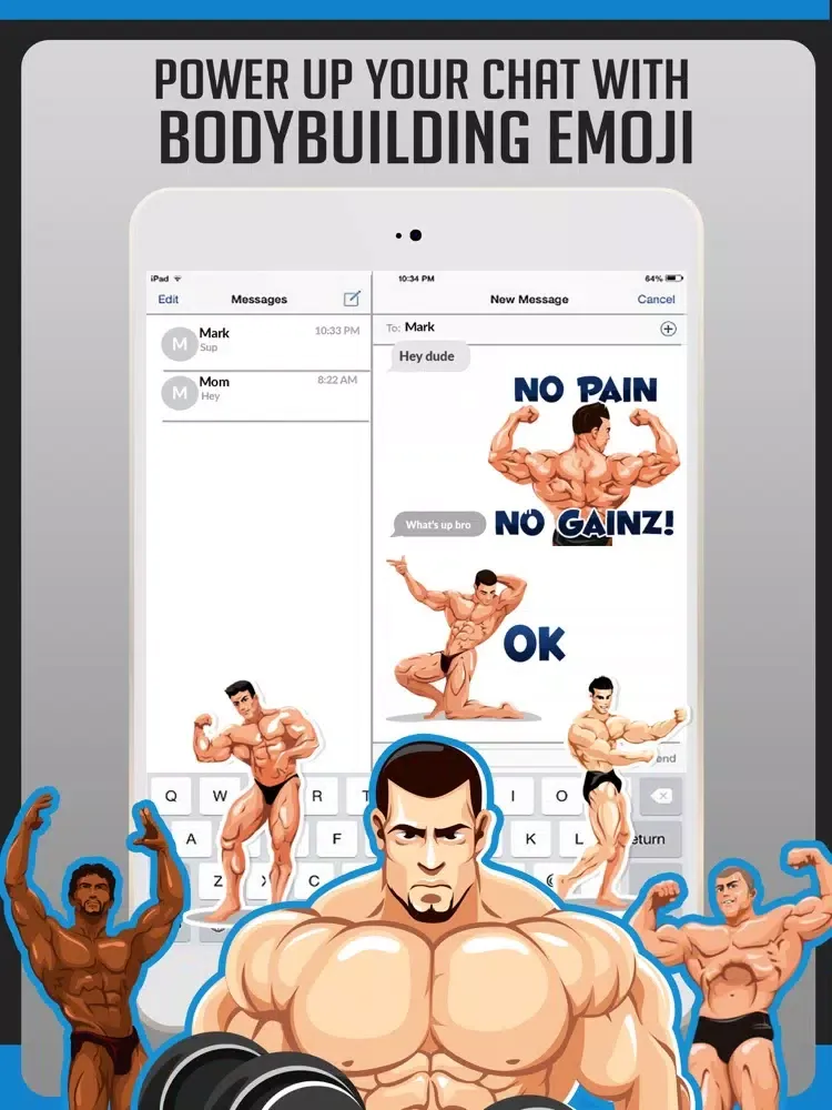 Body Building Stickers Emoji iPad  Ekran Görüntüleri