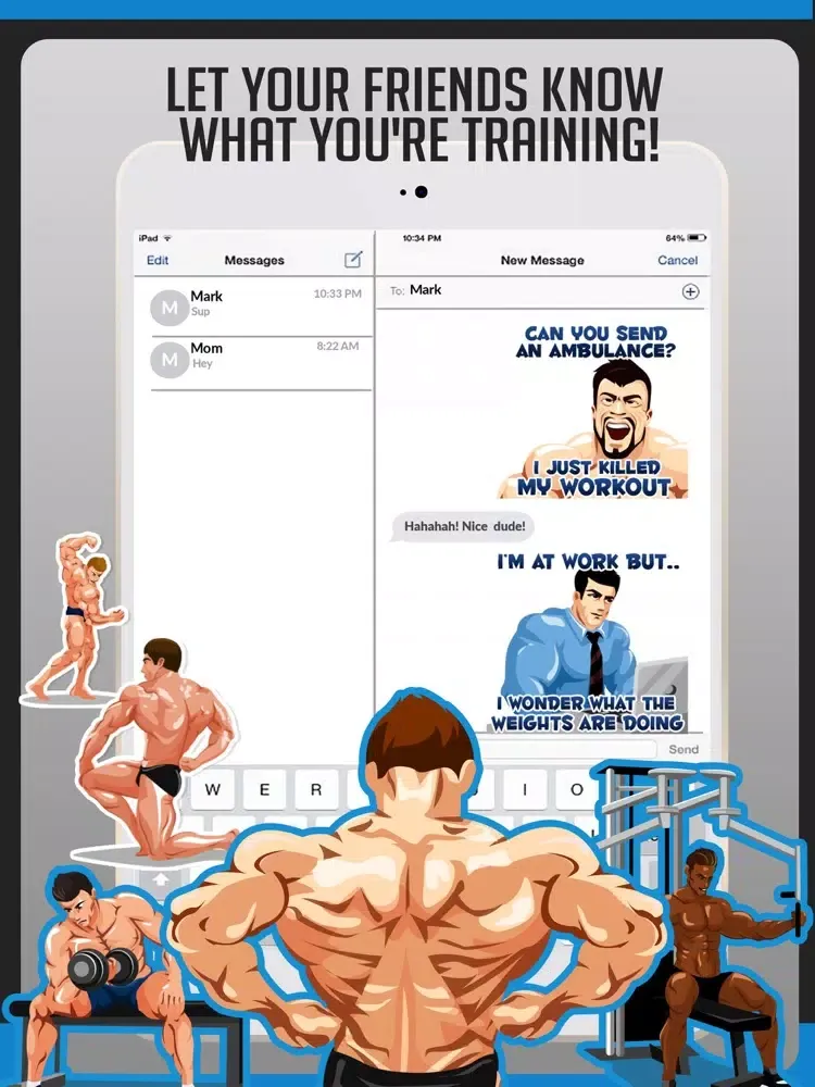 Body Building Stickers Emoji iPad  Ekran Görüntüleri