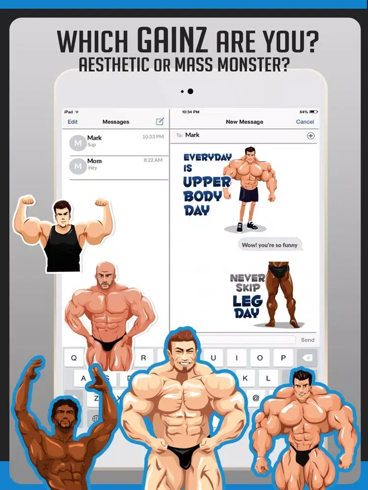 Body Building Stickers Emoji iPad  Ekran Görüntüleri