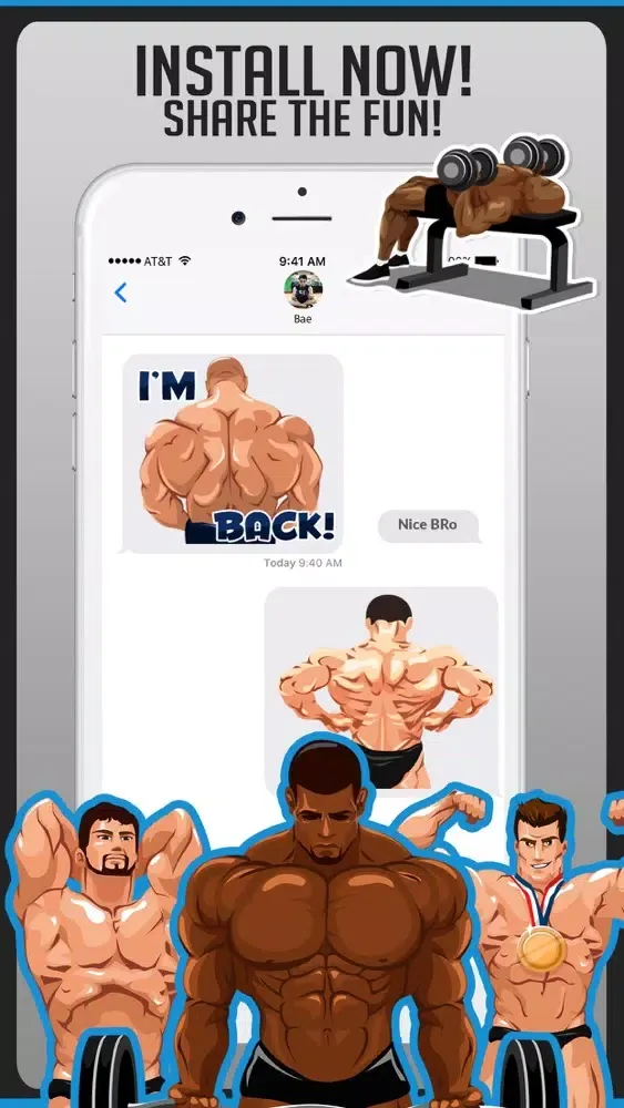 Body Building Stickers Emoji Ekran Görüntüleri