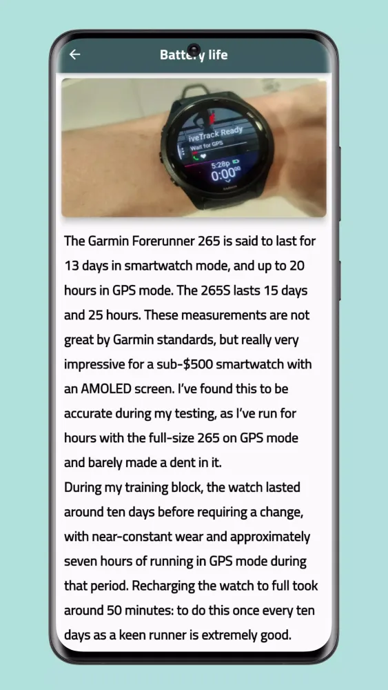 Garmin Forerunner 265 Guide应用截图