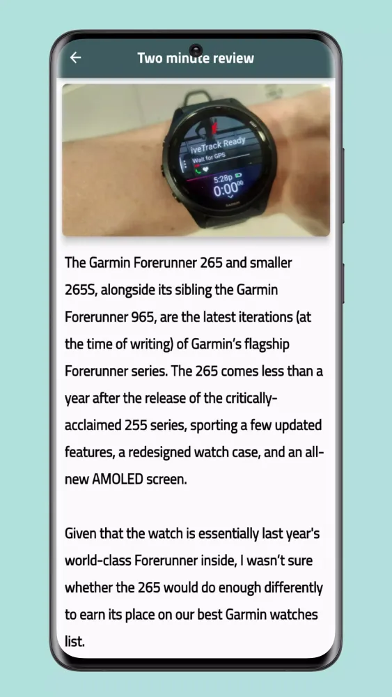 Garmin Forerunner 265 Guide应用截图