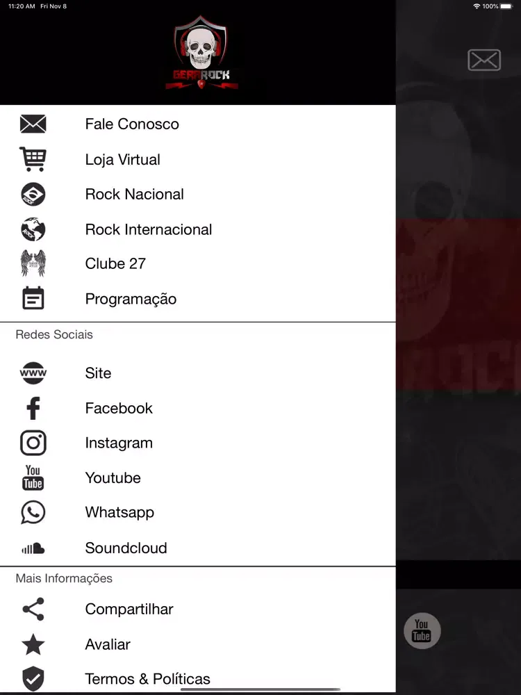 Capturas de tela do Rádio Gera Rock iPad 