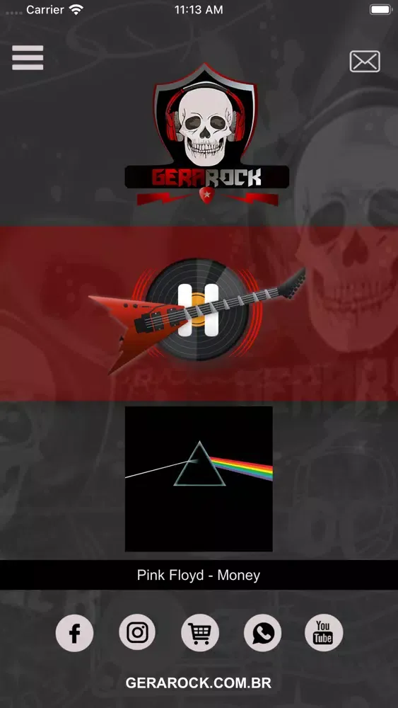 Capturas de tela do Rádio Gera Rock