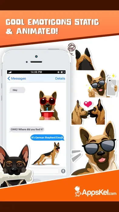 German Shepherd Emoji Sticker 스크린샷