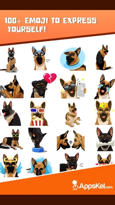 German Shepherd Emoji Sticker 스크린샷
