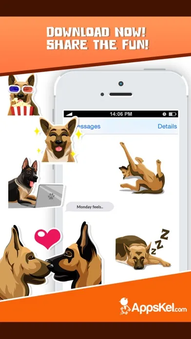 German Shepherd Emoji Sticker 스크린샷