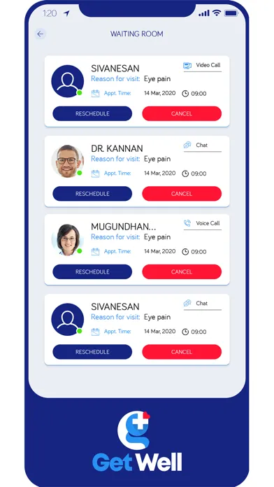 Tangkapan skrin Getwell Telemedicine