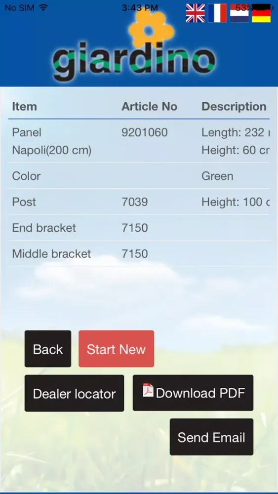 Tangkapan layar Giardino Tool
