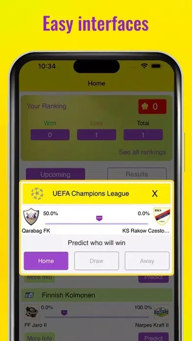 GoalChamp Prediction App Ekran Görüntüleri